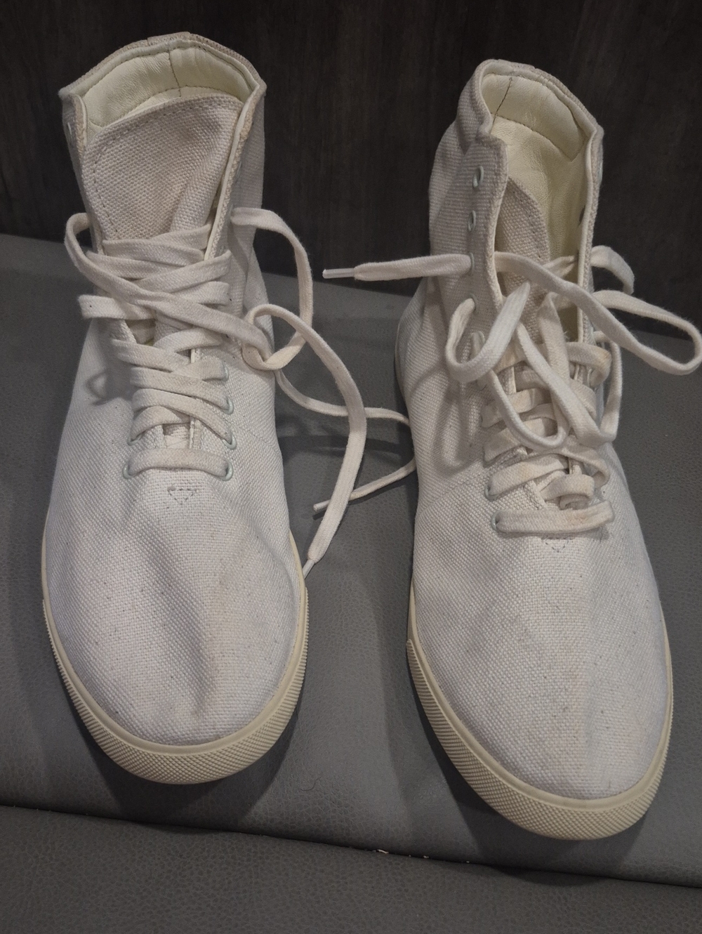 The Row High-Top Canvas Sneakers - White